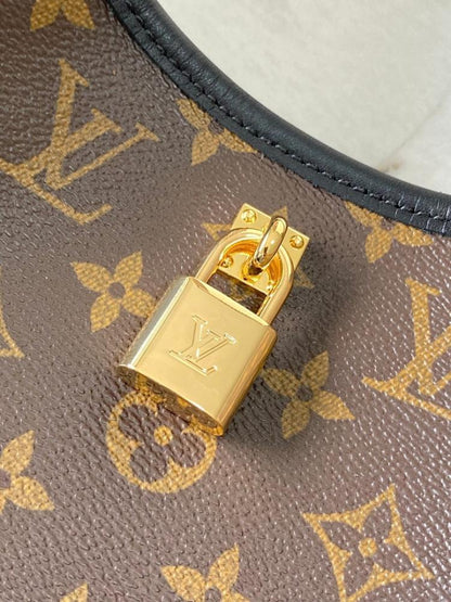 Classic Refined Monogram Leather Hobo Bag