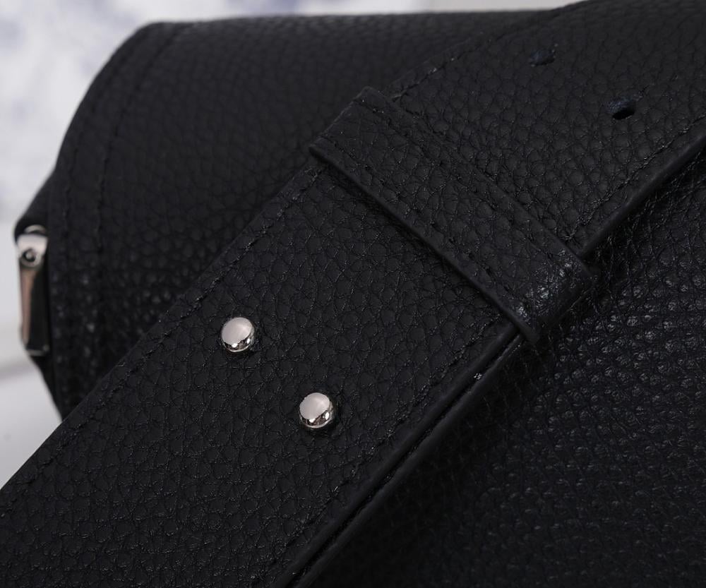 Modern Black Printed Calfskin Shoulder Bag – Limited Edition