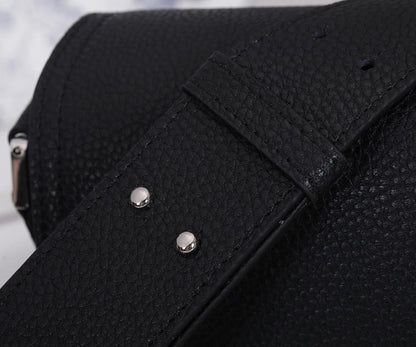 Modern Black Printed Calfskin Shoulder Bag – Limited Edition