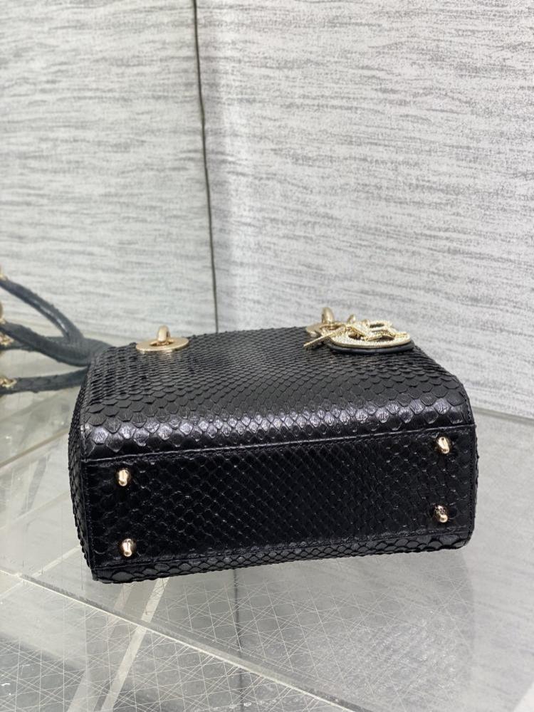Mini Lady Bag in Black Python