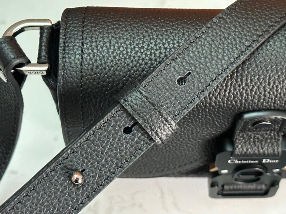 Saddle Grey Calfskin Shoulder Bag