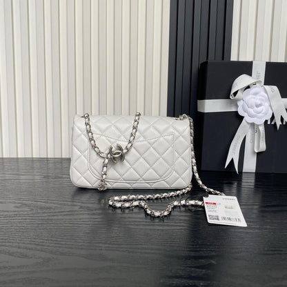 Gold Leather Top Handle Bag
