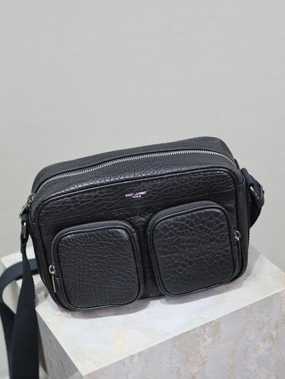 Italian-Inspired Stylish Black Leather Crossbody Bag