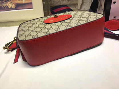 Elegant Refined Brown Printed Leather Travel Bag