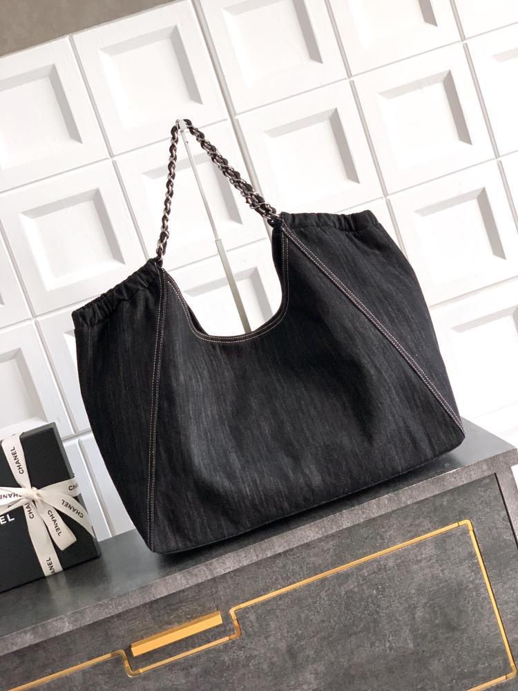 Embroidered Denim Tote Bag