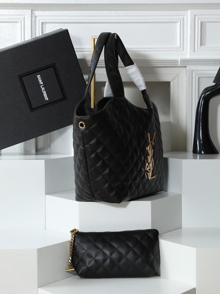 Icare Black Lambskin Tote Bag