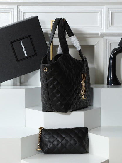 Icare Black Lambskin Tote Bag