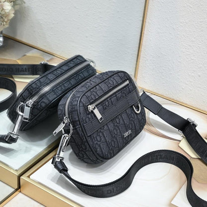 Modern Black Printed Calfskin Shoulder Bag – Limited Edition