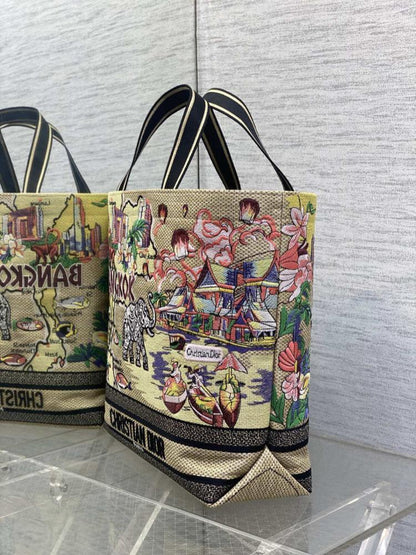 Embroidered Top Handle Bag