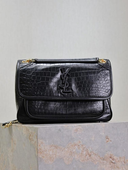 Gold Leather Top Handle Bag