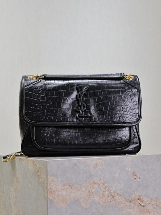 Gold Leather Top Handle Bag