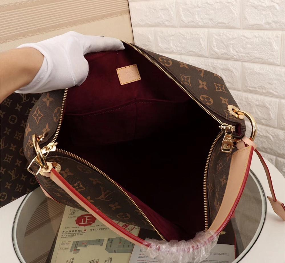 Stylish Refined Monogram Leather Hobo Bag