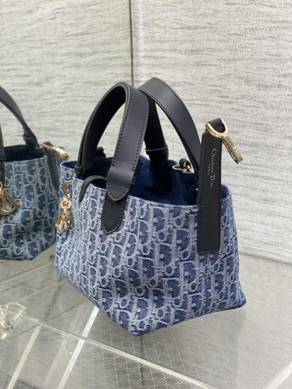 Alma Denim Top Handle Bag