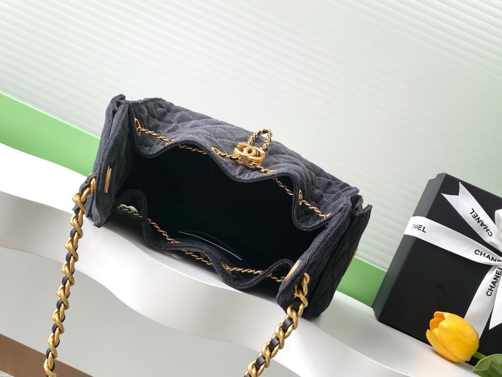 Denim Top Handle Bag