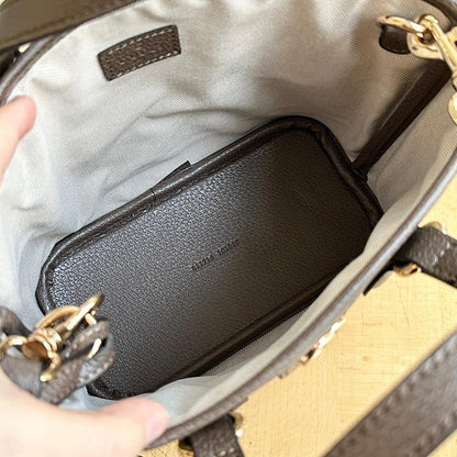 Ophidia Gold Leather Crossbody Bag