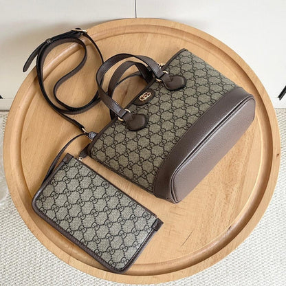 Ophidia Gold Leather Crossbody Bag