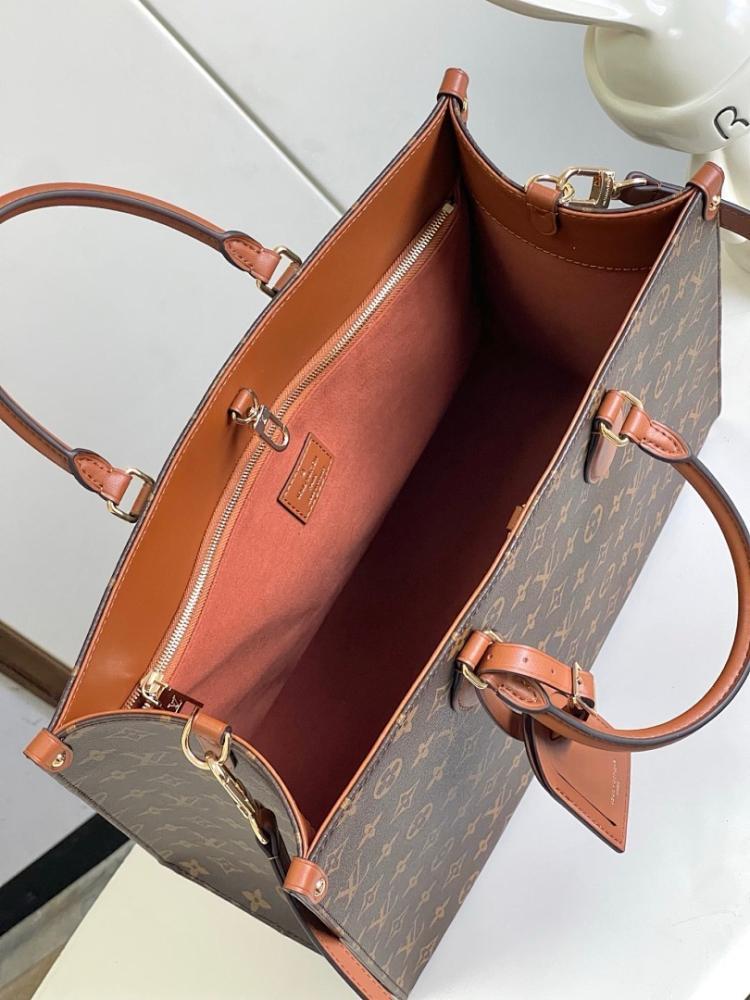 OnTheGo Monogram Leather Top Handle Bag