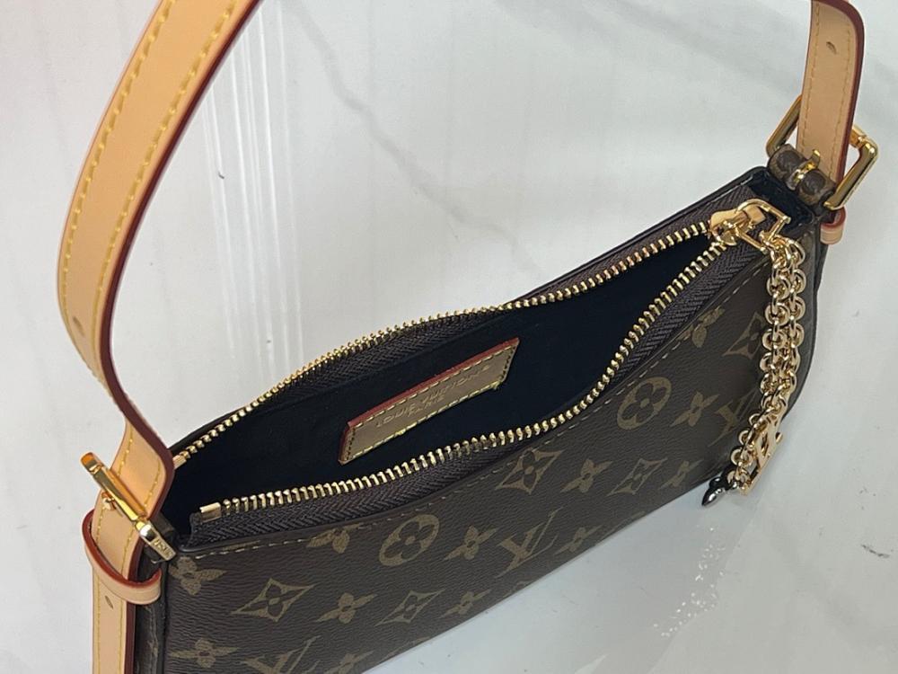 Luxury Elegant Monogram Denim Shoulder Bag