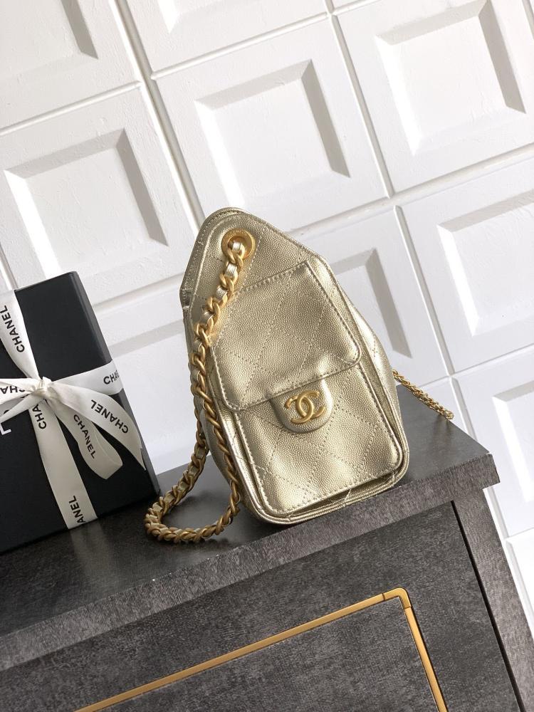 Gold Leather Hobo Bag