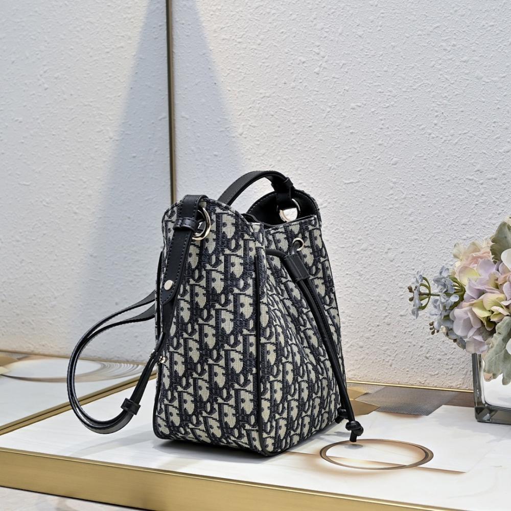 Elegant Gold Embroidered Lambskin Bucket Bag – Special Edition