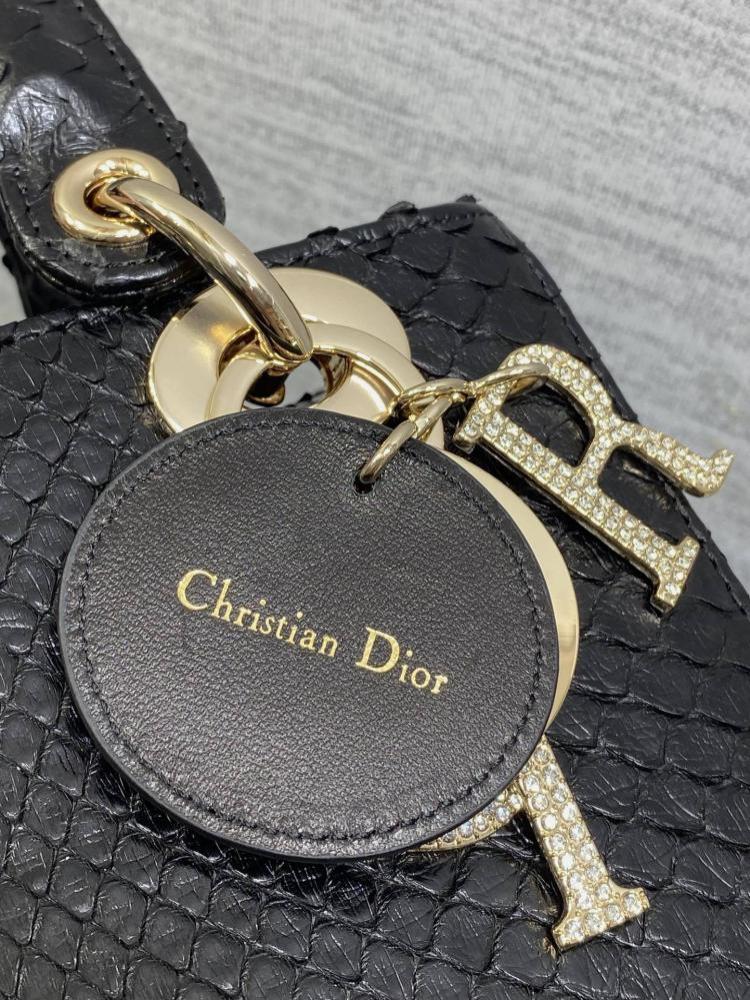 Mini Lady Bag in Black Python