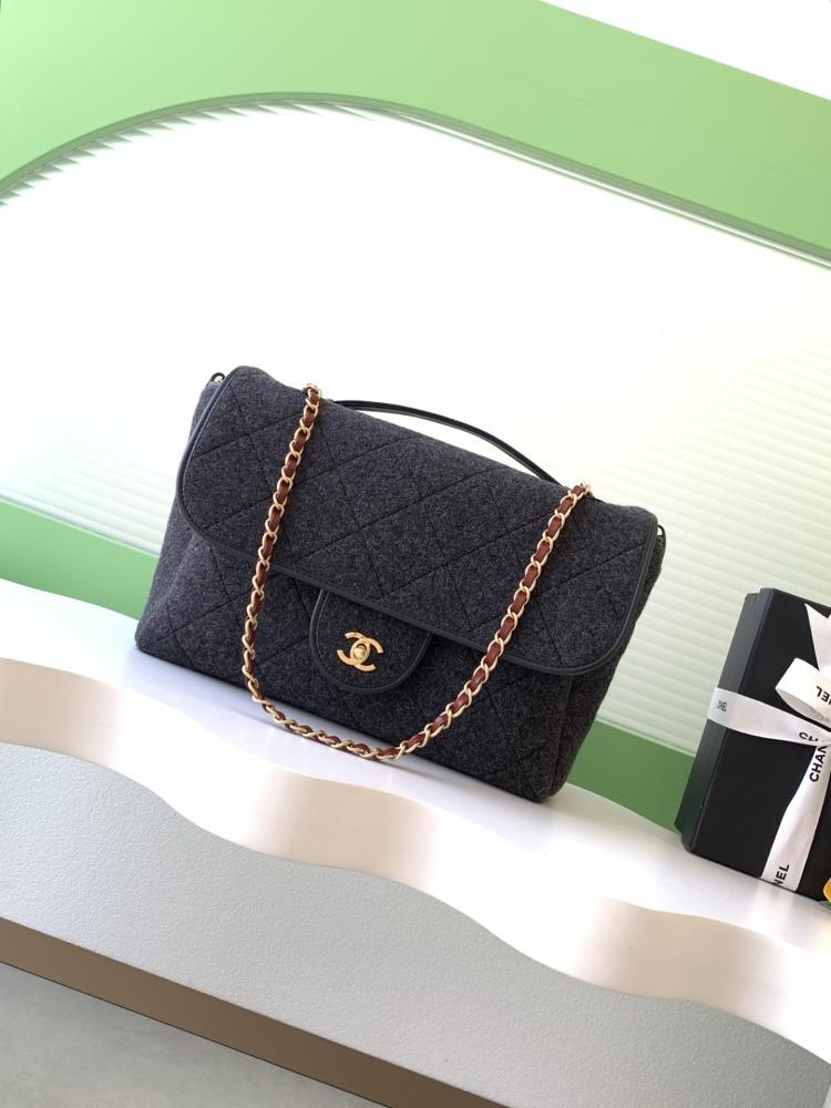 Gold Leather Top Handle Bag