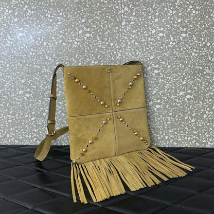 Studded Leather Crossbody Bag