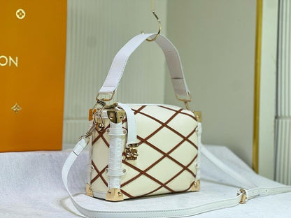Classic Italian-Inspired Quilted Lambskin Shoulder Bag
