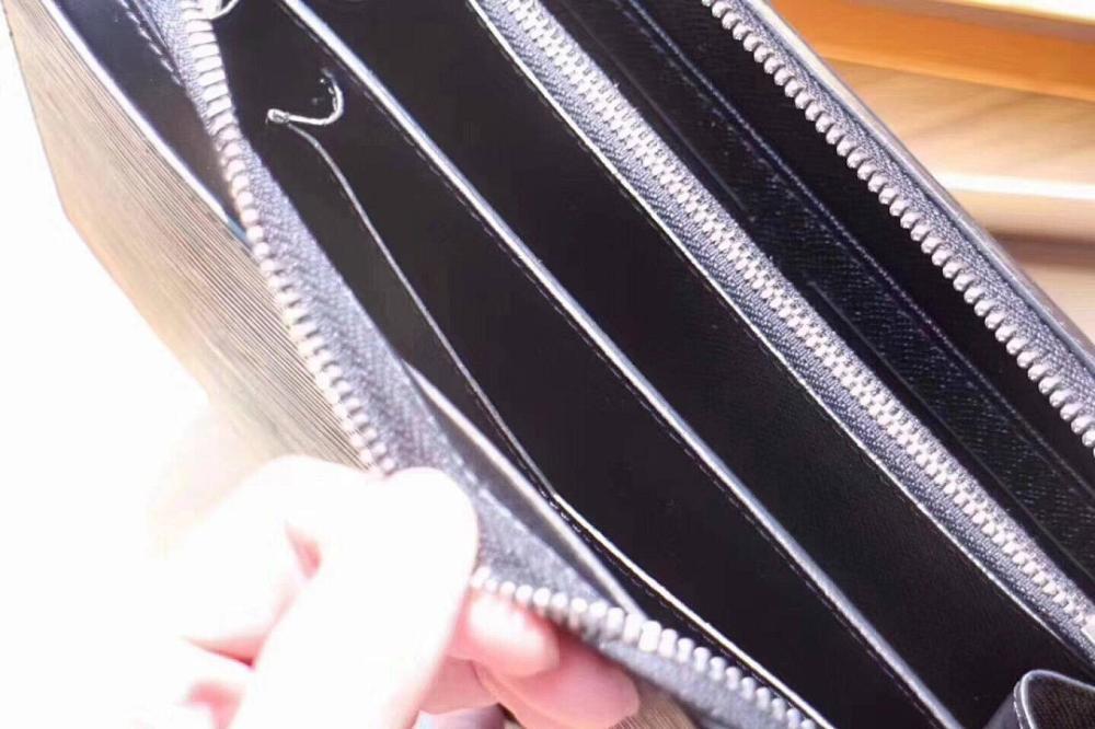 Classic Elegant Black Monogram Leather Wallet