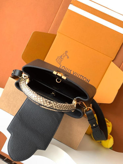 Gold Leather Top Handle Bag