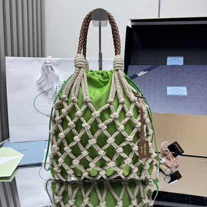 Embroidered Leather Top Handle Bag
