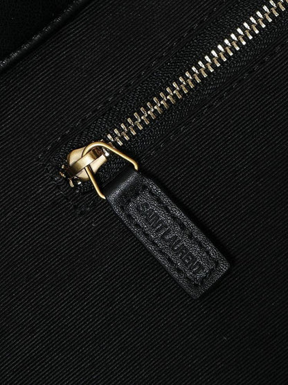 Icare Black Leather Shoulder Bag