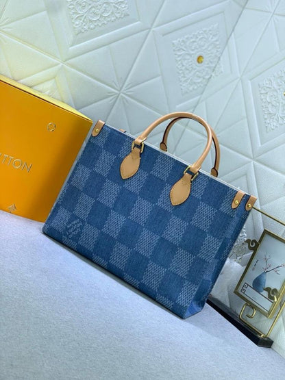 Modern Luxury Blue Denim Shoulder Bag