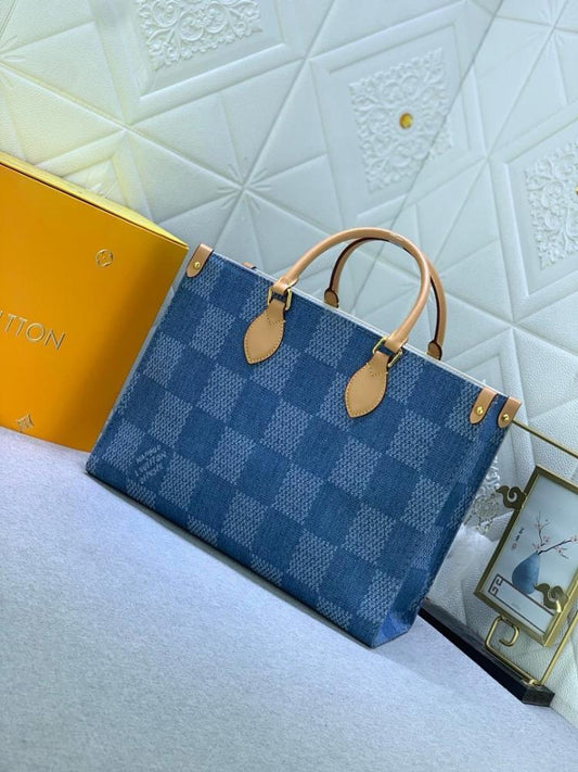 Modern Luxury Blue Denim Shoulder Bag