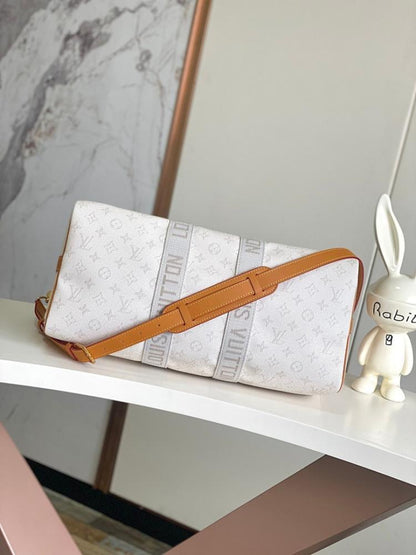 Keepall Monogram Leather Travel Bag