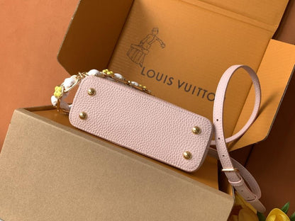 Gold Leather Top Handle Bag