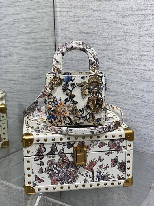 Alma Embroidered Leather Top Handle Bag