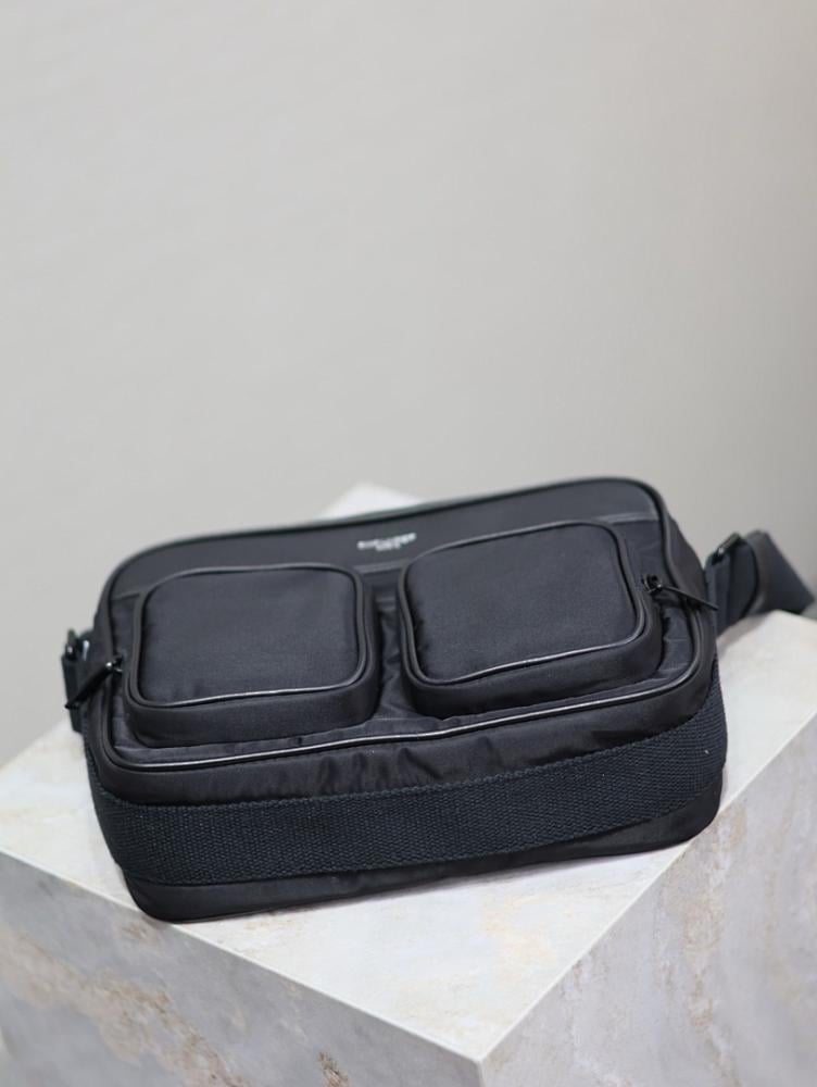 Italian-Inspired Elegant Black Nylon Shoulder Bag