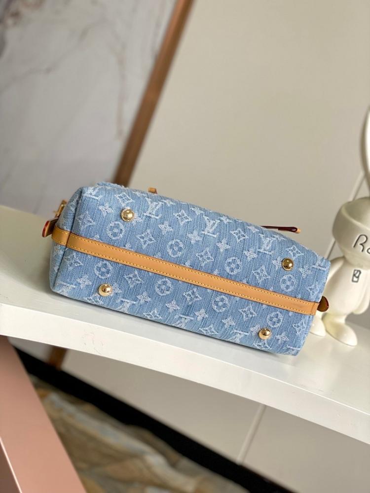 Modern Luxury Denim Top Handle Bag