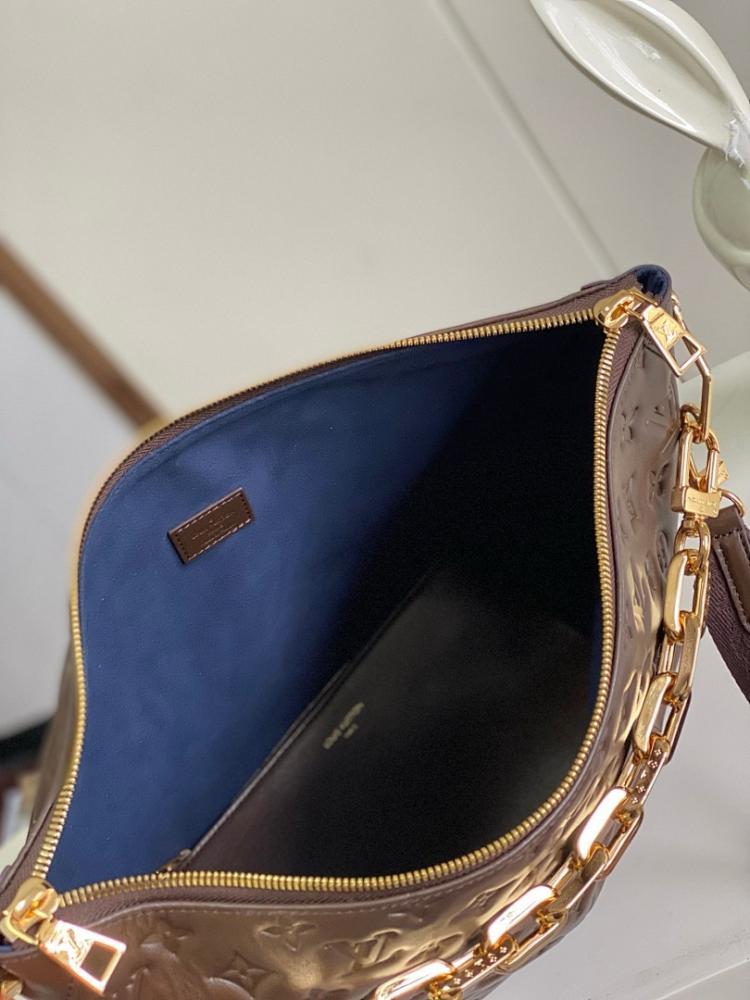Modern Refined Gold Leather Shoulder Bag