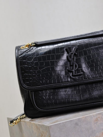 Gold Leather Top Handle Bag