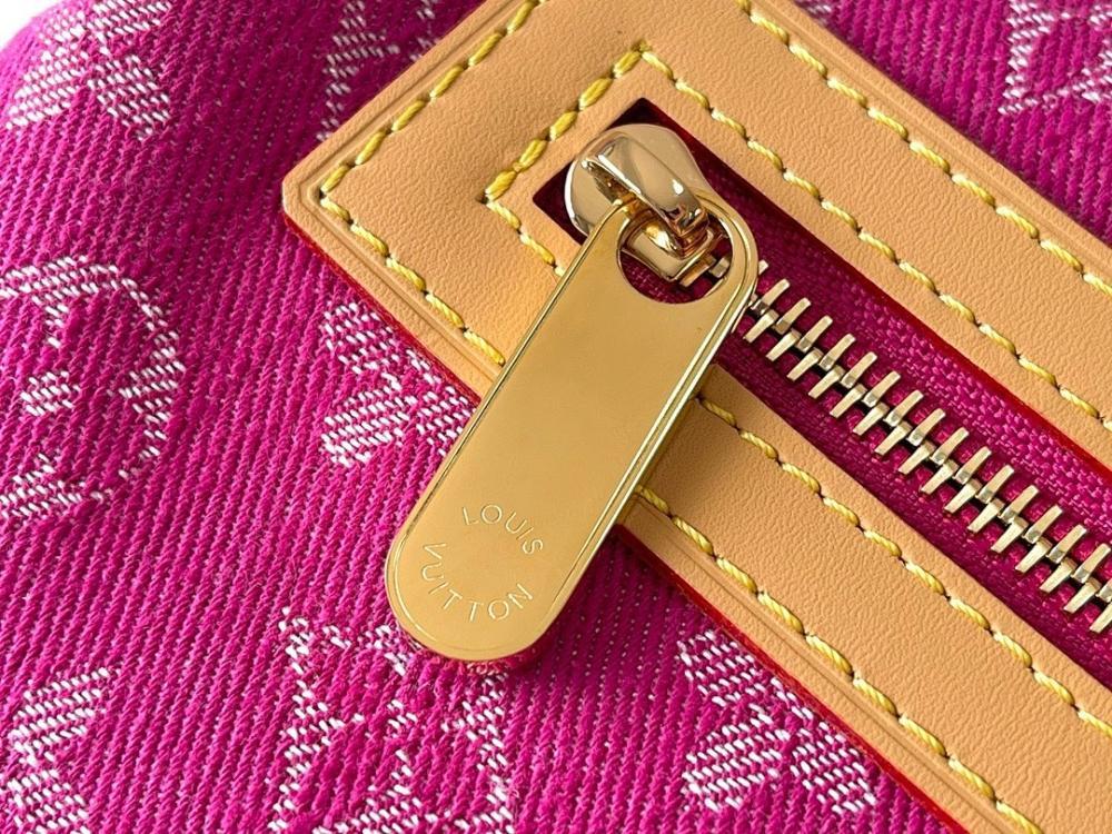Modern Elegant Pink Denim Crossbody Bag