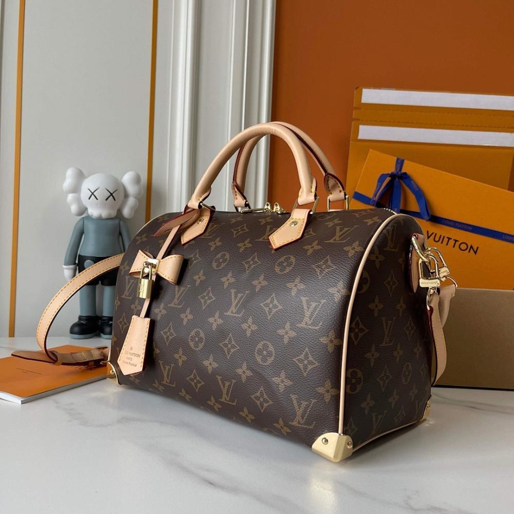 Speedy Monogram Leather Shoulder Bag
