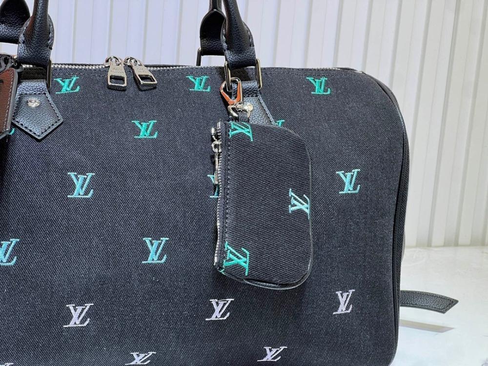 Italian-Inspired Stylish Embroidered Denim Top Handle Bag