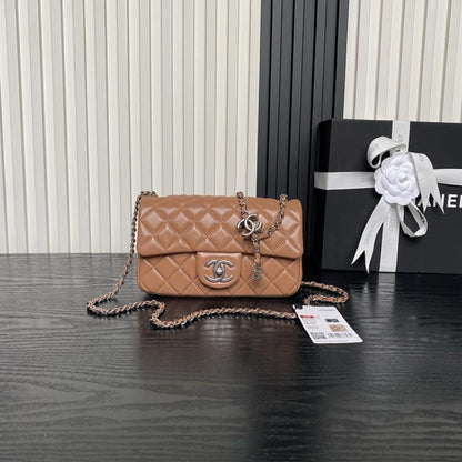 Gold Leather Top Handle Bag
