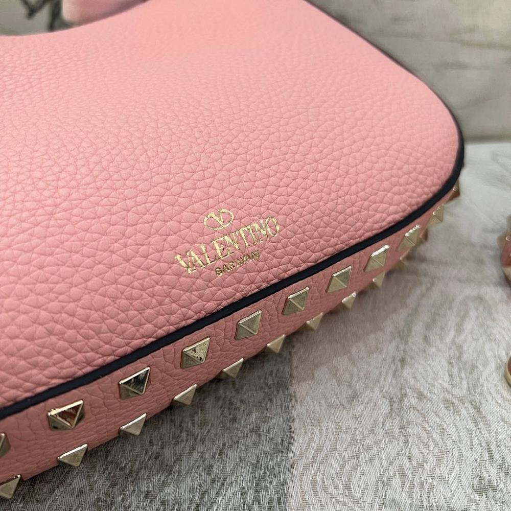 Italian-Inspired Luxury Studded Calfskin Hobo Bag