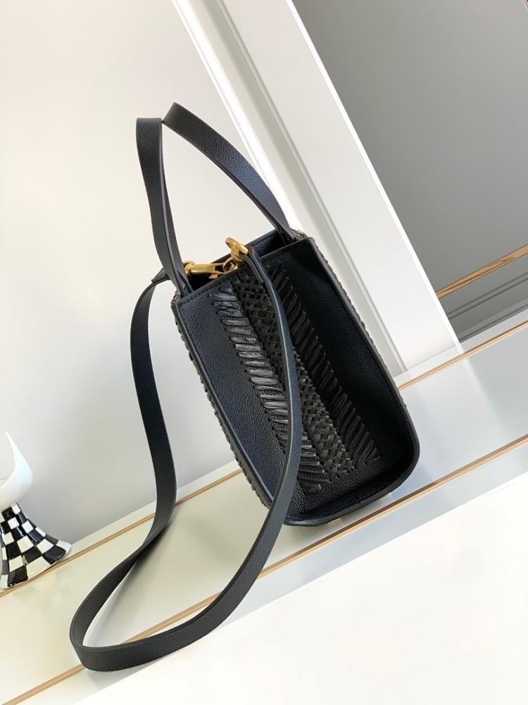 Italian-Inspired Luxury Brown Woven Leather Shoulder Bag