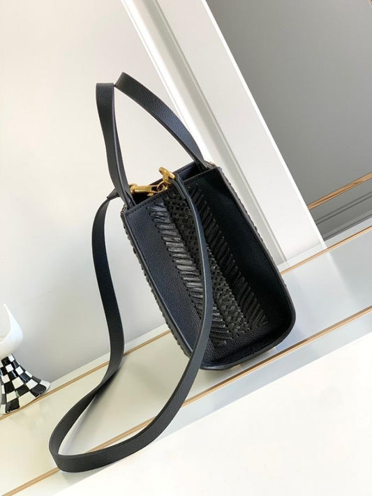 Italian-Inspired Luxury Brown Woven Leather Shoulder Bag