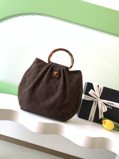 Suede Top Handle Bag