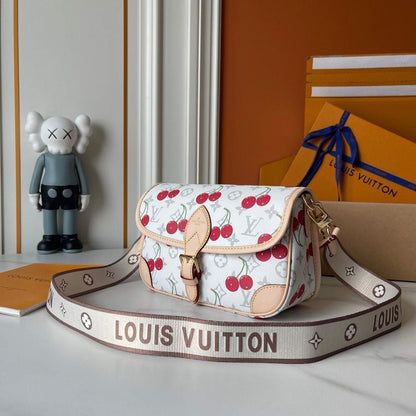 Diane Embroidered Leather Shoulder Bag
